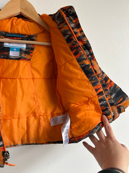 Columbia Orange, Grey, and Black Puffy Snow Jacket • 2 years