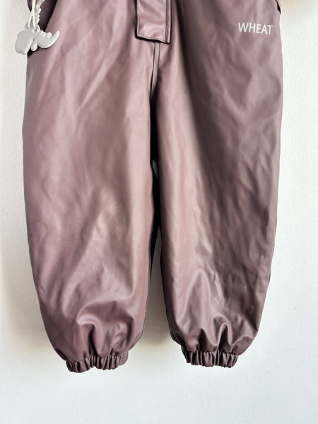 Wheat Purpley Brown Quilted Insulated Rainsuit • 18 months - 3 years