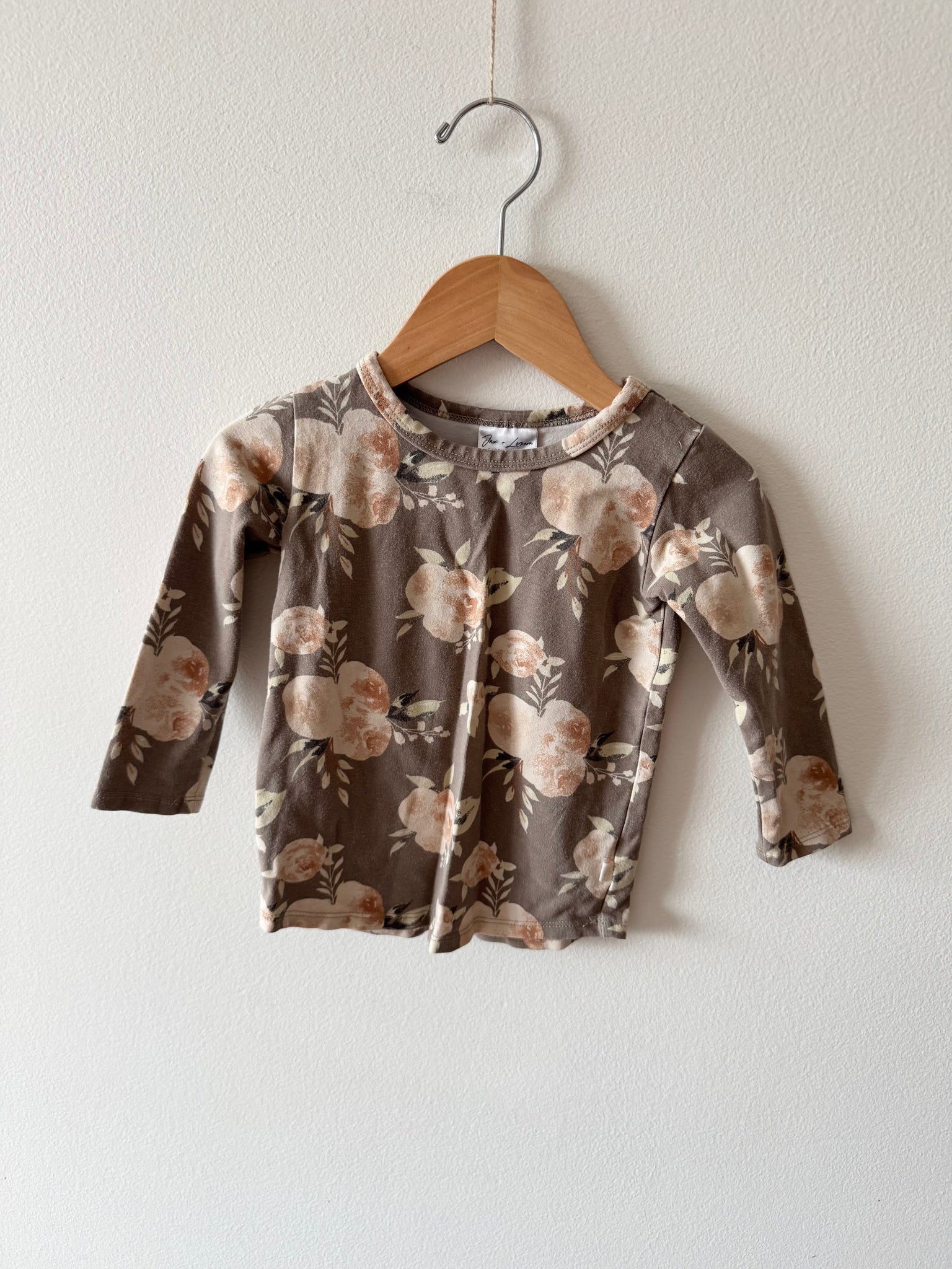 Jax and Lennon Brown Floral Sweatshirt • 6-18 months