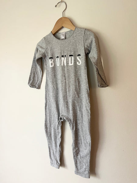 Bonds Grey Cotton Romper • 12-18 months