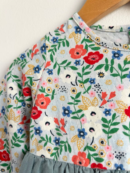 Next Linen and Cotton Floral Dress • 6-12 months
