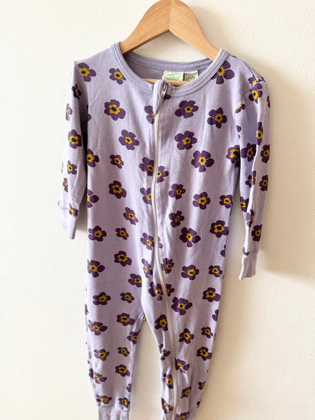 Parade Organics Purple Floral Romper • 2 years