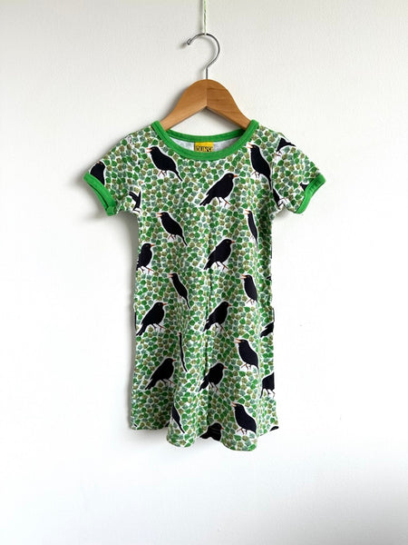 Duns Green and Black Crow T-Shirt Dress • 3-4 years (104cm)