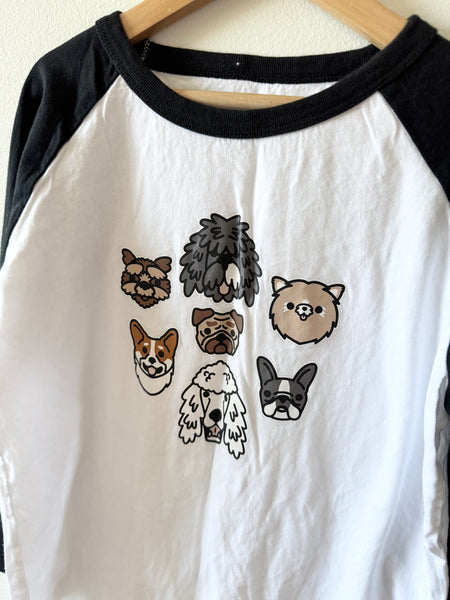 Whistle and Flute Baseball Ringer Long Sleeve Dog Shirt • 11-12 years