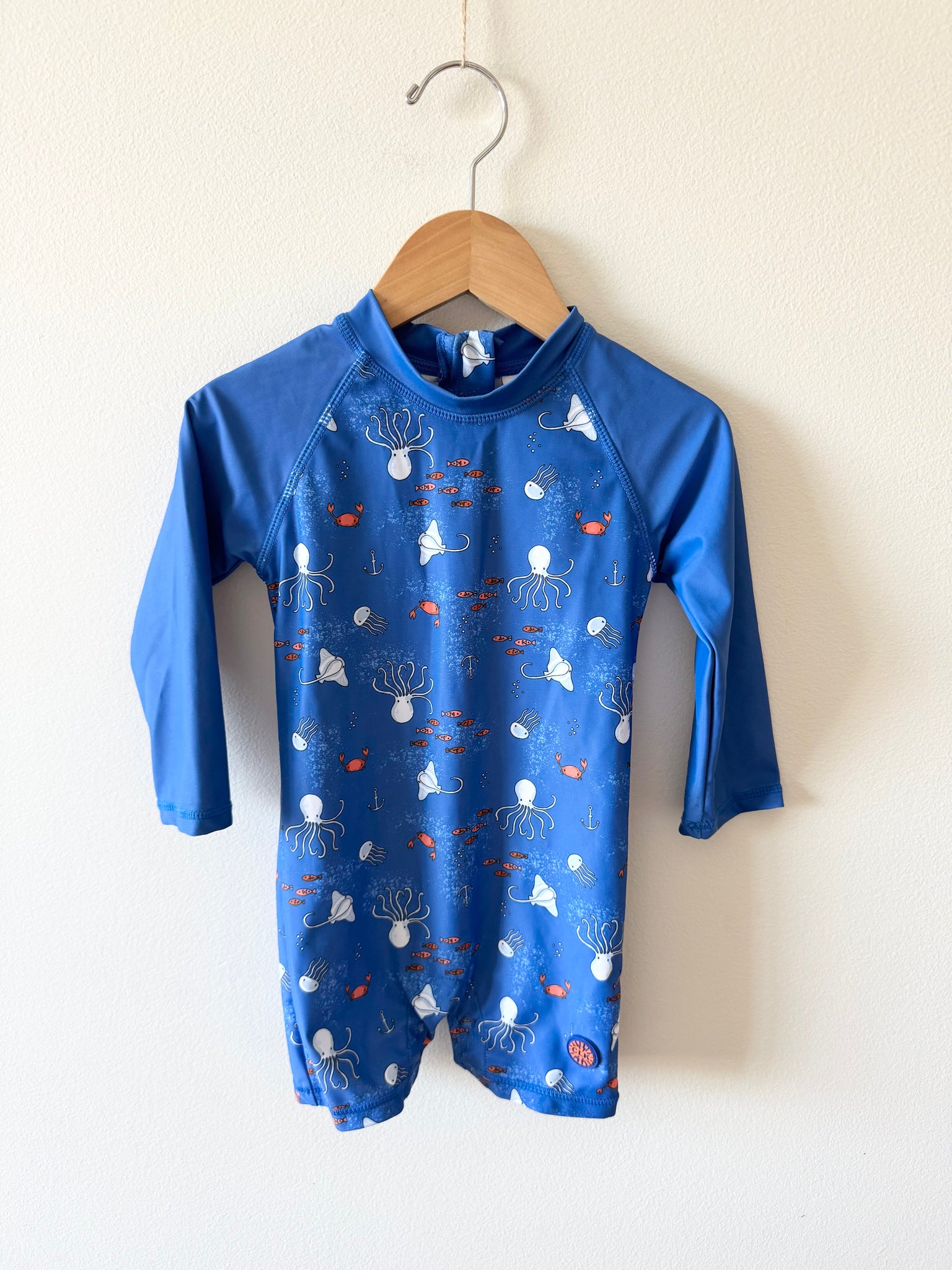 Coco Mango Blue Animals Long Sleeve Rashguard • 12-18 months
