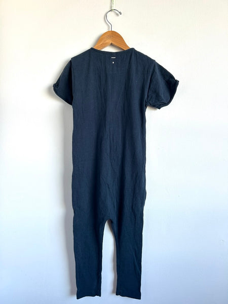 Gray Label Navy Short Sleeve Button Romper • 3-4 years