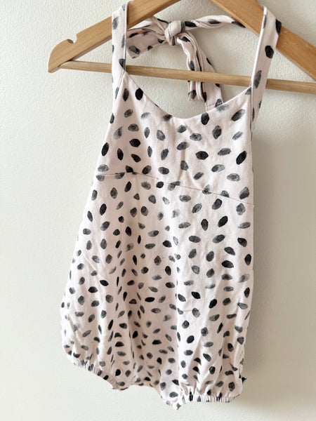 Little and Lively Cream/Pinky Polka Dot Halter Bubble Romper • 3-4 years