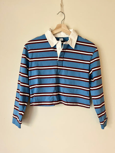NEW Old Navy Cropped Rugby Striped Top • 10-12 years