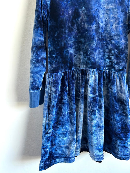 Minti Melbourne Blue Velour Dress • 4-5 years
