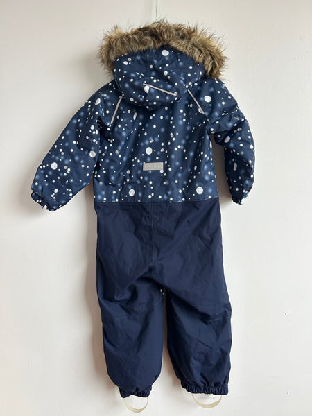 NEW Reima Blue and White with Faux Fur on Hood Snowsuit • 4 years (104cm)