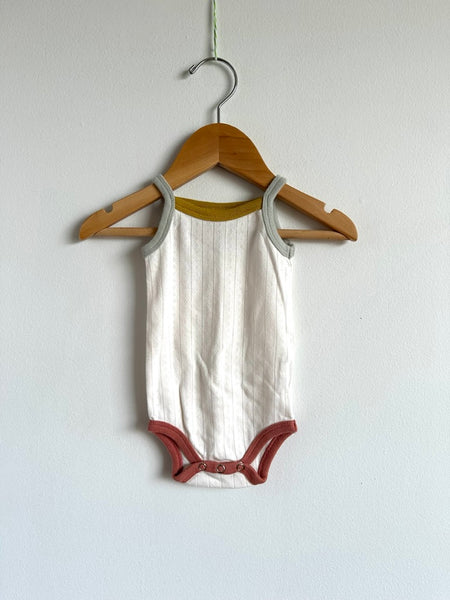 Pehr Pointelle White Tank Onesie • 3-6 months