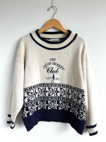 Vintage Jacob Jr Cotton Knit Sweater • 7-9 years