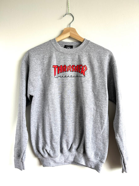 NEW Thrasher Magazine Grey Logo Sweatshirt • 10-12 years (Large)