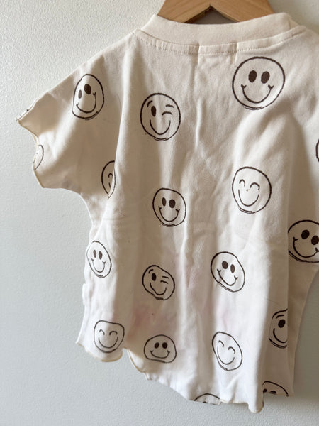 Smiley Face T-Shirt Romper • 2 years