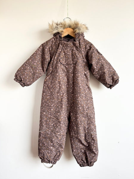 Wheat Kids Brown, Purple, and Pink Floral Nickie Snowsuit • 2-3 years