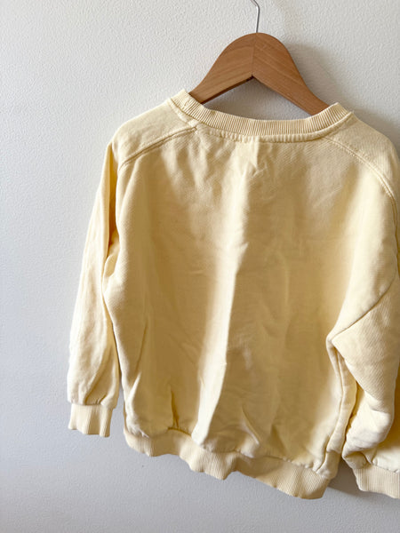 Zara Butter Yellow Long Sleeve Cotton Sweatshirt • 5-6 years