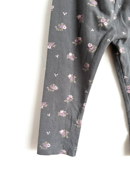 Jamie Kay Grey Blue Floral Leggings • 3-6 months