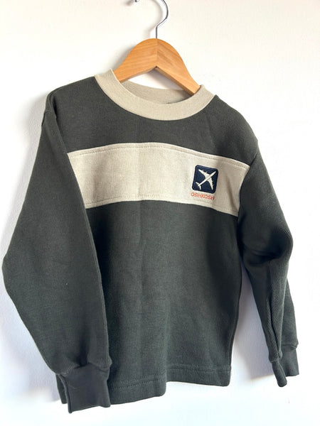 Vintage OshKosh Long Sleeve Thick Cotton Shirt with Plane • 2-3 years