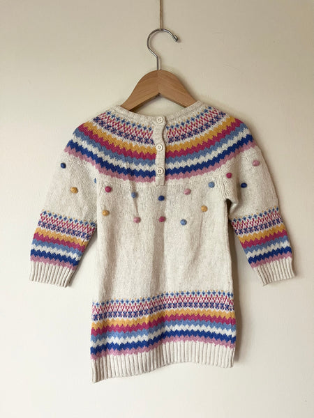 Jojo Maman Bebe Cashmere Blend Sweater Dress • 12-18 months