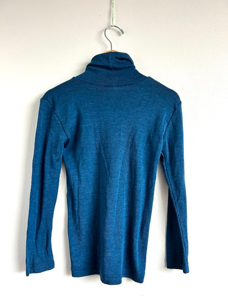 Engel Blue Wool + Silk Turtleneck • 6-8 years (128cm)