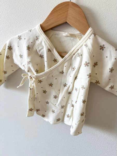 Quincy Mae Kimono Style Cotton Top • 0-3 months