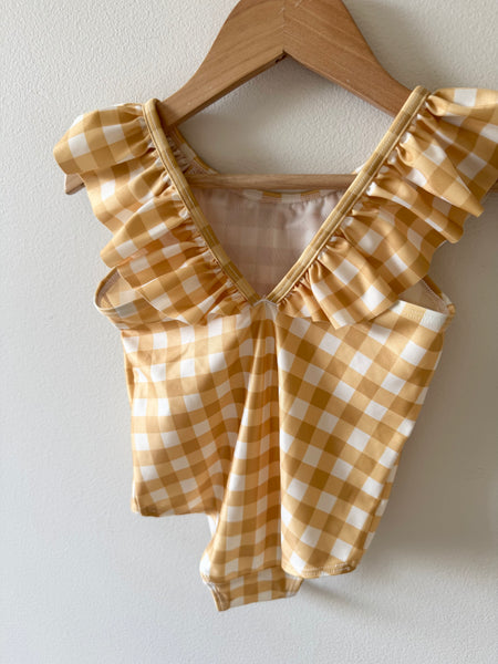 H&M Yellow Gingham Swimsuit • 18-24 months