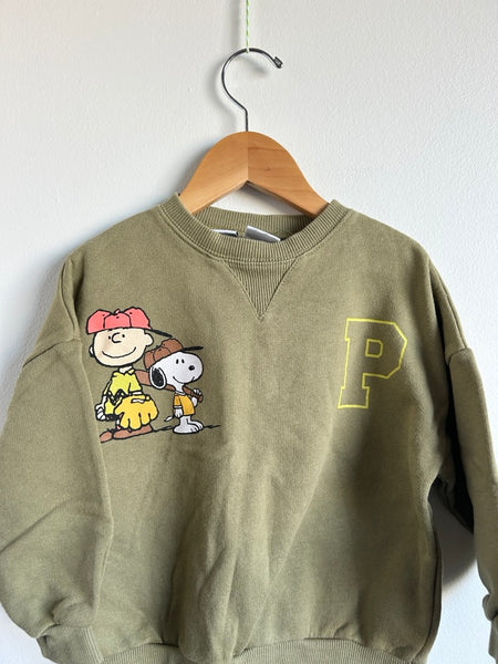 Zara x Peanuts Snoopy Baseball Sweatshirt • 3-4 years