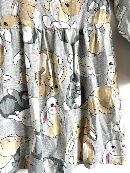 H&M Bunny Long Sleeve Cotton Dress • 5-6 years