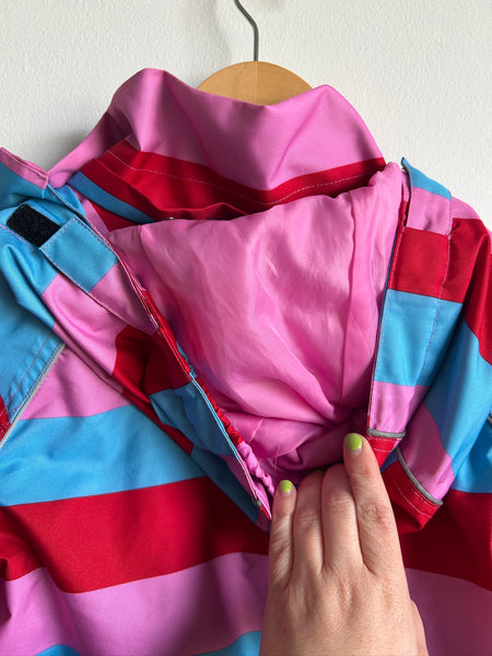 Villvervalla Pink, Blue, Red Striped Rainjacket • 9-10 years (134cm)
