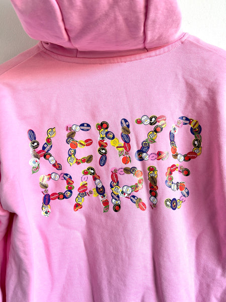 Kenzo Kids Zip Up Pink Cherry Hoodie • 11-14 years