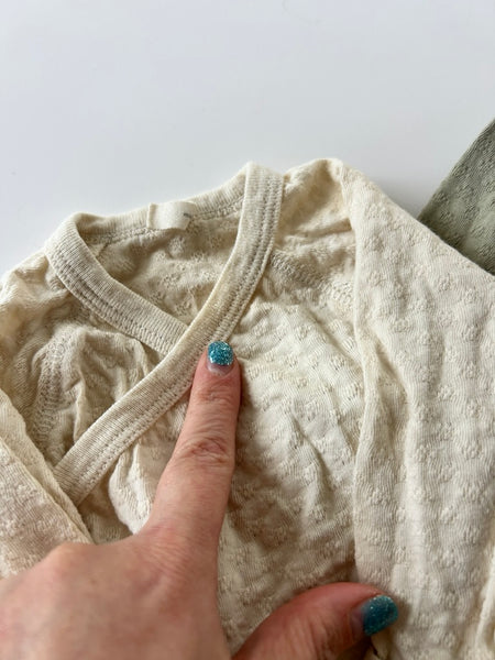 Quincy Mae 2pc Textured Long Sleeve Onesies • 0-3 months *