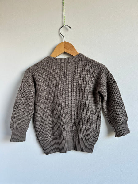 Jax and Lennon Grey Knit Sweater • 1-2 years