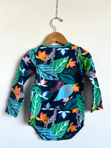 Bonds Navy Multi Coloured Animals and Plants Onesie • 18-24 months
