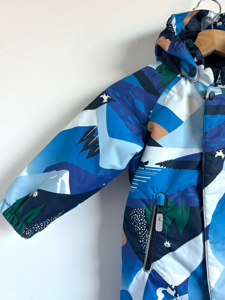 Reima Puhuri Waterproof Blue Snowsuit with Foxes • 2-3 years