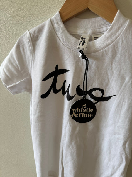 NEW White Whistle and Flute "Two" T-Shirt • 2-3 years