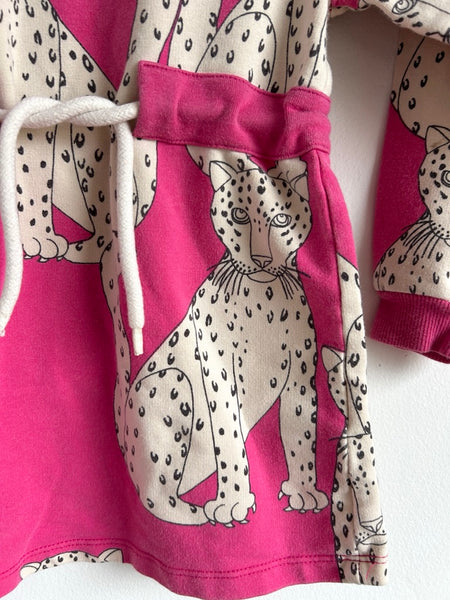 Mini Rodini Pink Leopard Long Sleeve Dress • 2-3 years