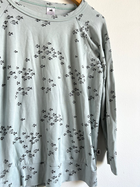 Little and Lively Long Sleeve Light Blue Fish Shirt • 7-8 years