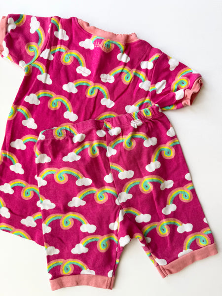 Hatley 2pc Shorty Pink Rainbow Jammies • 5-6 years