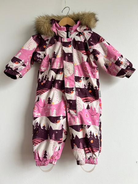 Reima Toddler Waterproof Snowsuit with Furry Hood • 1-2 years (86cm)