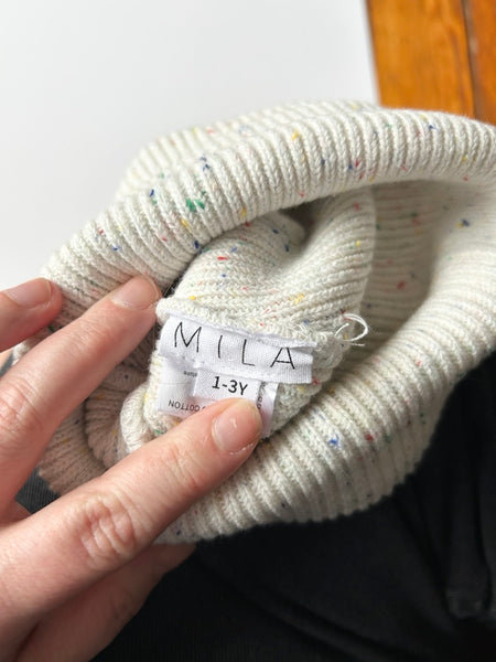 Mila White Confetti Toque • 1-3 years