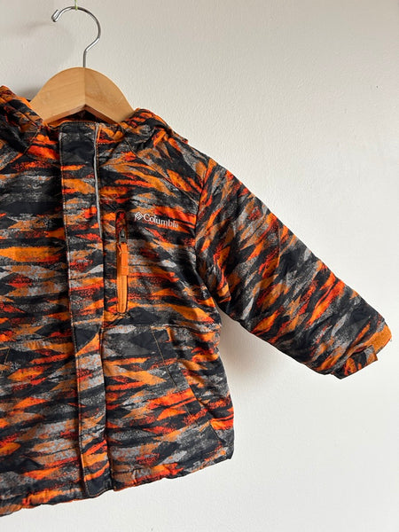 Columbia Orange, Grey, and Black Puffy Snow Jacket • 2 years