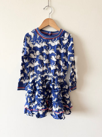 Mim-Pi Swans Long Sleeve Dress • 5-6 years