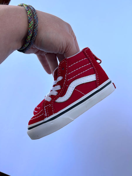 NEW Vans High Top Red Shoes • 4c