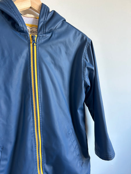 Hatley Navy Blue Terry Lined Rainjacket • 8-9 years