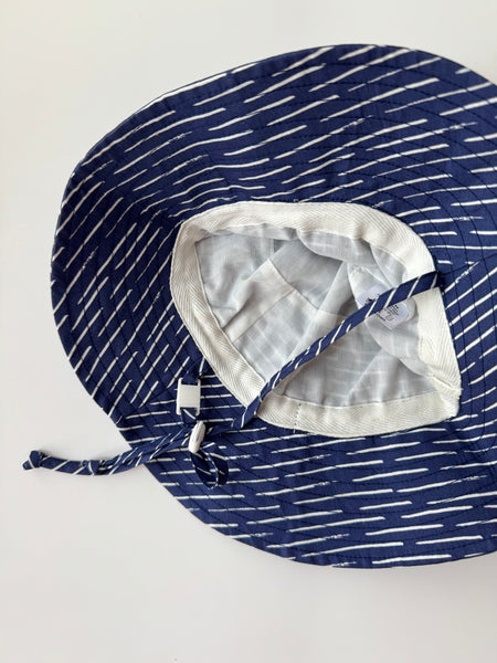 Jan and Jul Blue and White Bucket Hat • 6-24 months (medium)