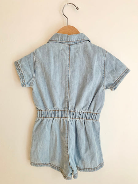 Zara Chambray Blue Jumpsuit • 9-12 months