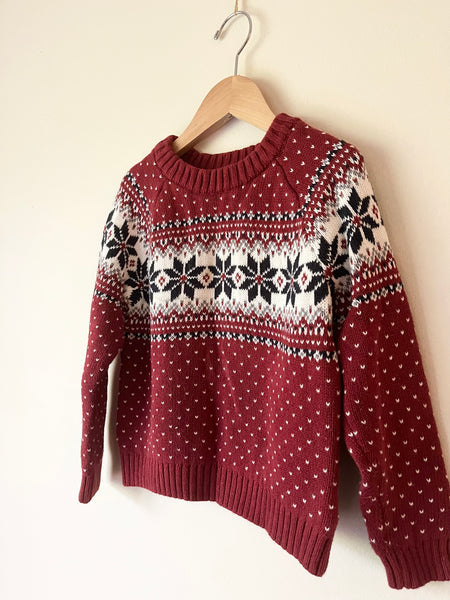 Old Navy Thick Red Knit Sweater • 5-6 years