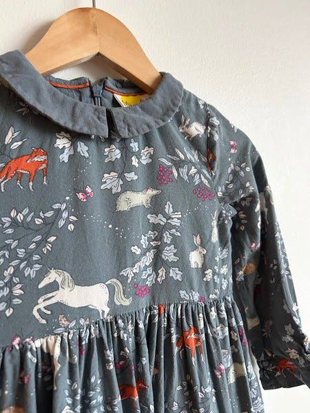 Mini Boden Forest Friends Blue Dress • 18 months - 3 years