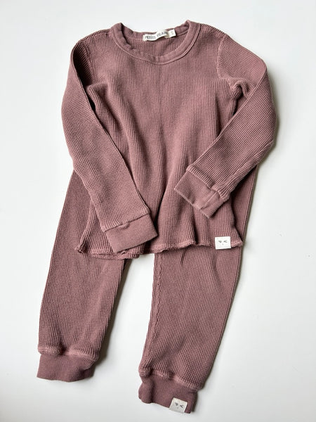 Petits Vilains 2pc Waffle Set Purple • 2-3 years