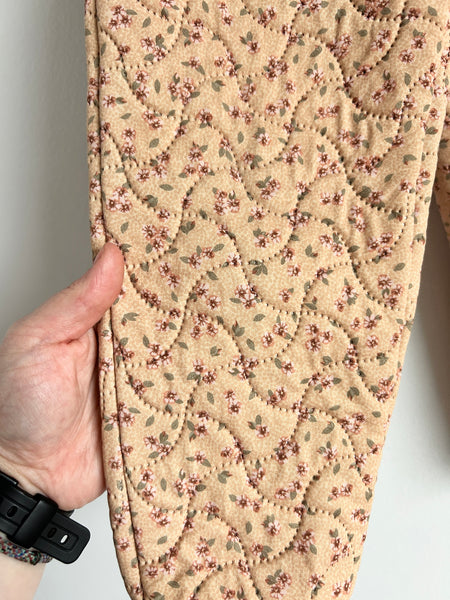 Wheat Quilted Yellow Floral Pants • 4-5 years
